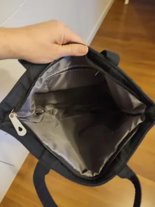 Bolso de lona negro con diseño París