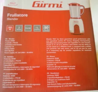 Frullatore Girmi FR27 - Nuovo