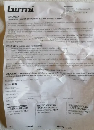 Frullatore Girmi FR27 - Nuovo