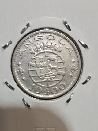10 Escudos Angola 1952 Plata