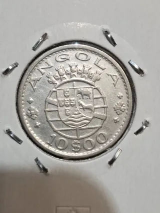 10 Escudos Angola 1952 Plata