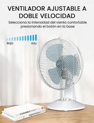 Comfee' Ventilador de Mesa Silencioso de 2 Velocid