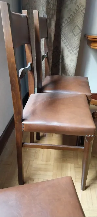 Juego de 6 sillas de comedor de cuero