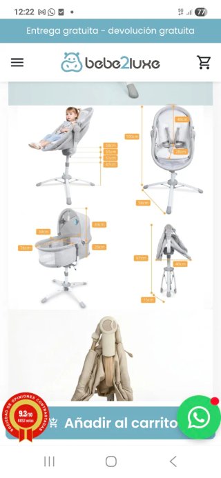 Louna Cuna 4 en 1 Bebé2Luxe