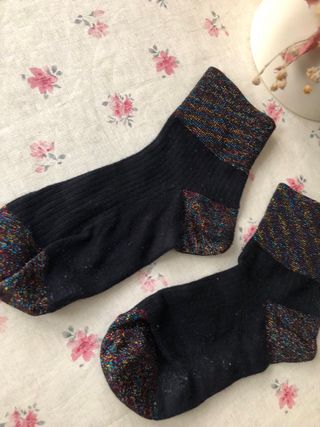 Calcetines tobilleros negros multicolor