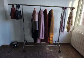 Burro perchero para ropa 120cm más 40cm a cada lad