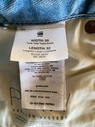 Tejanos G-Star RAW Azules Desgastados