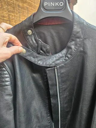 Giacca pelle anni 70/80 collo coreana zip