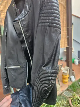 Giacca pelle anni 70/80 collo coreana zip