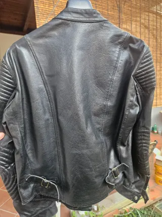 Giacca pelle anni 70/80 collo coreana zip