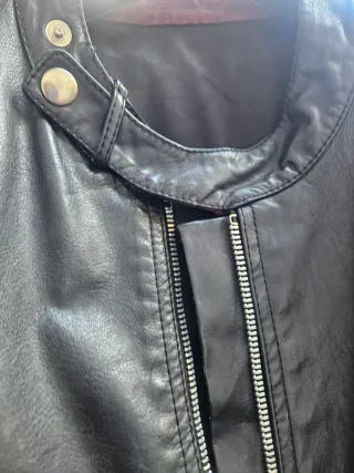 Giacca pelle anni 70/80 collo coreana zip