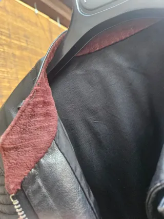 Giacca pelle anni 70/80 collo coreana zip