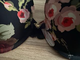 Conjunto Lenceria Emporio Armani Negro Flores