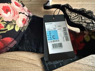 Conjunto Lenceria Emporio Armani Negro Flores