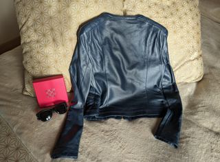 Chaqueta Cuero Vegano Lefties – Azul Índigo – T. 3