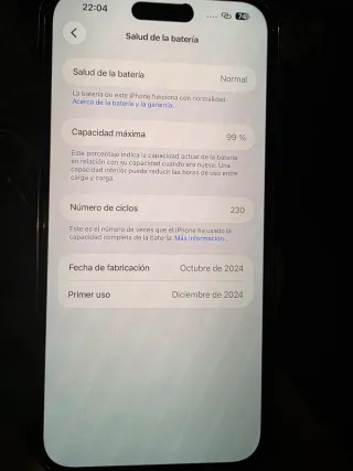 iPhone 16 Plus 99% Capacidad Batería