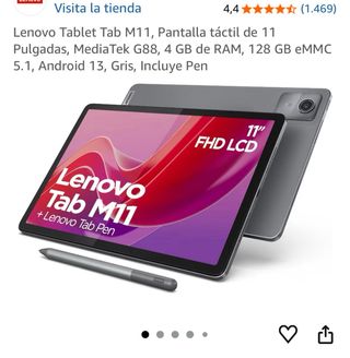 Lenovo Tablet M11 con funda y protector de pantall