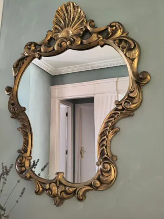 Espejo Bronce Antiguo Decorativo