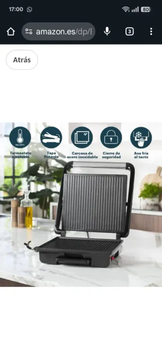 Princess Contact Grill Acero Inoxidable