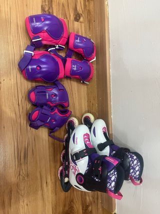 Patines Oxelo Niña Talla 30-32 + Protecciones
