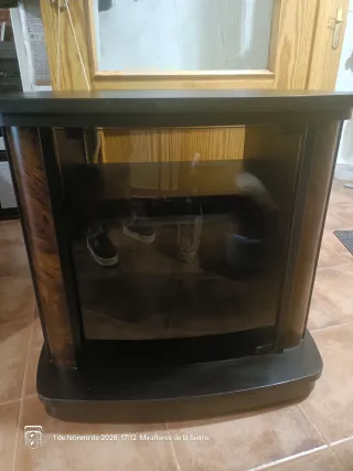 Mueble TV cristal y madera