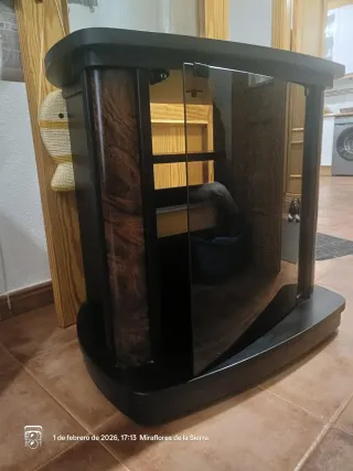 Mueble TV cristal y madera