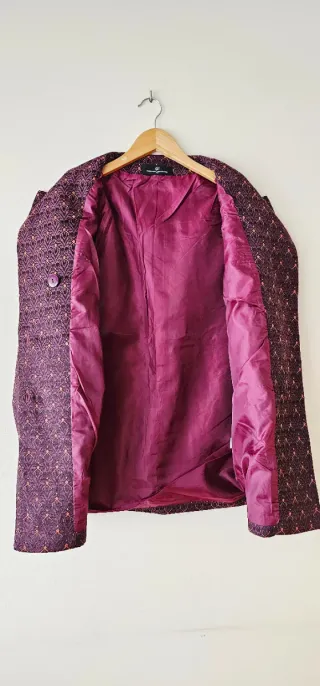 Chaquetón Flores Morado T.40