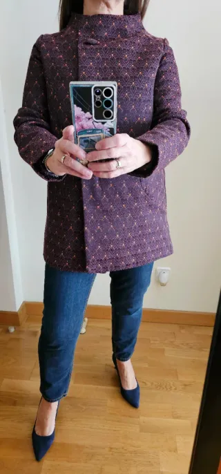Chaquetón Flores Morado T.40