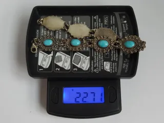 Pulsera Vintage Turquesa Plata 925 Diseño Étnico