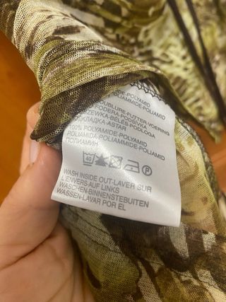 Blusa verde estampada Talla XL