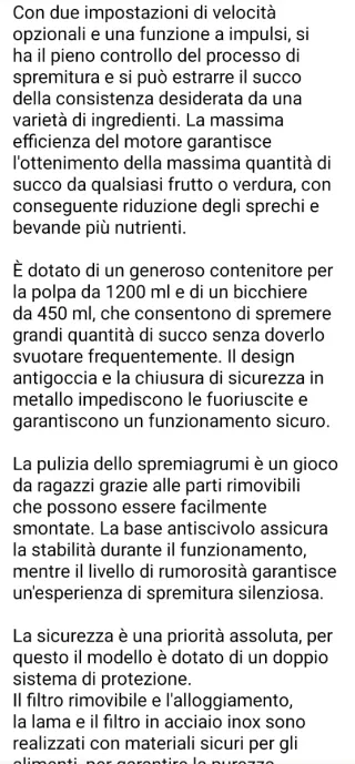 Home Star Estrattore centrifuga Frutta HS-JE250