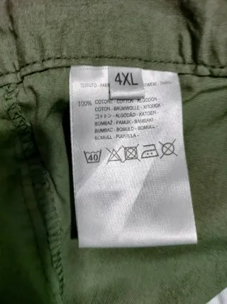 Pantaloncini uomo cargo verdi 4XL Tasche cotone