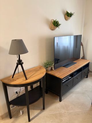 Consola recibidor redonda + lampara