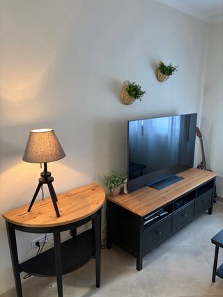 Consola recibidor redonda + lampara