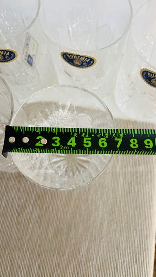6 Vasos Cristal Bohemia Tallados
