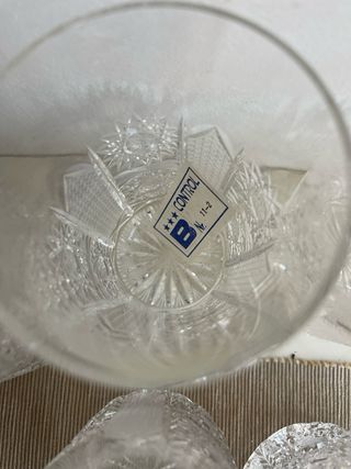 6 Vasos Cristal Bohemia Tallados