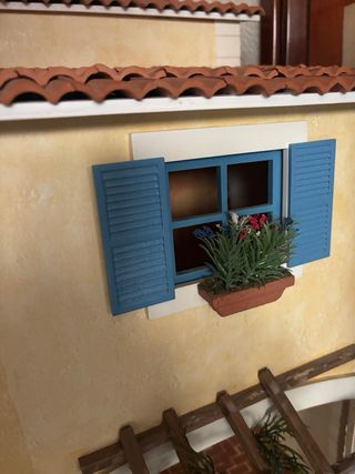 Casa de muñecas grande artesanal de madera