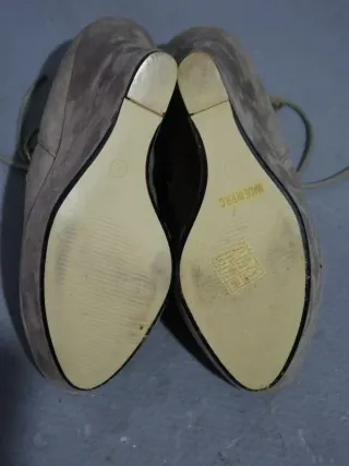 Zeppe stringate grigie scamosciate tg 40