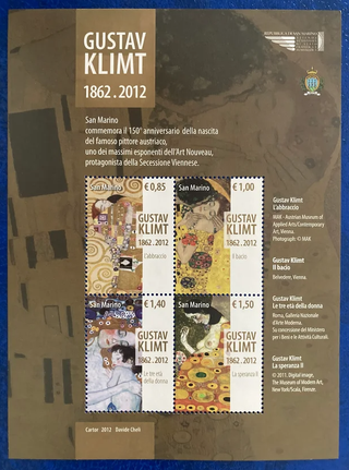 Francobolli San Marino 2012 150° Anniv Klimt (MNH)