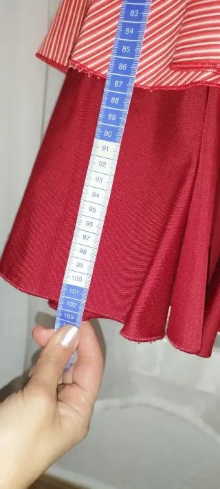 Falda flamenca rojo con volantes