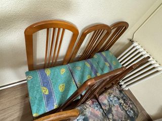 Juego 6 Sillas Comedor Madera Tapizadas