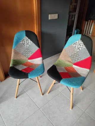 Pareja Sillas Comedor Patchwork