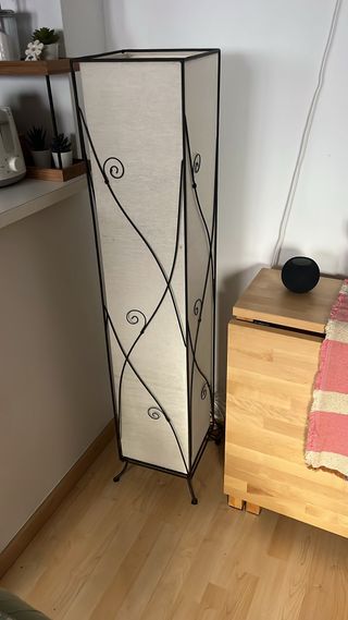 Lámpara de pie hierro y tela 130cm