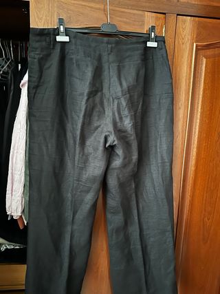 Pantalón ancho lino negro