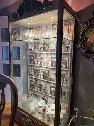 Vitrina restaurada con luz