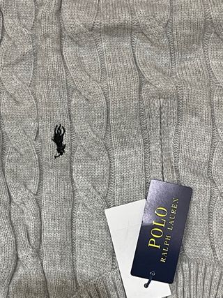 Jersey Polo Ralph Lauren gris trenzado