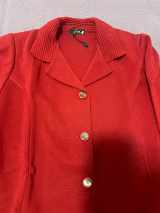 Chaqueta de punto roja para mujer