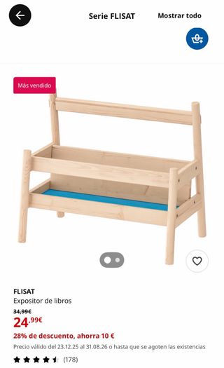 Expositor Libros IKEA FLISAT Madera