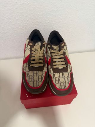 Zapatillas Carolina Herrera Monograma Beige/Marrón