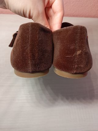 Bailarinas terciopelo marrón Unit (Hipercor)